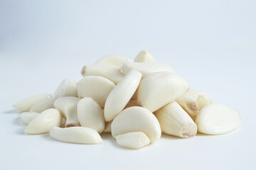garlic close up isolated on white