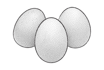 Dotwork Halftone 3D Egg. Easter Vector Illustration