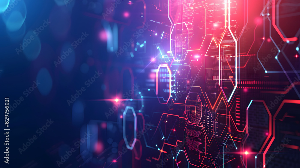 Fototapete abstract geometric shape technology digital hi tech concept background. space for your text