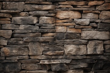 Fototapeta premium Texture of rough-hewn stone bricks forming an old fireplace hearth. 