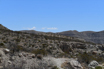 Beautiful view on natural landscape with blue intense sky