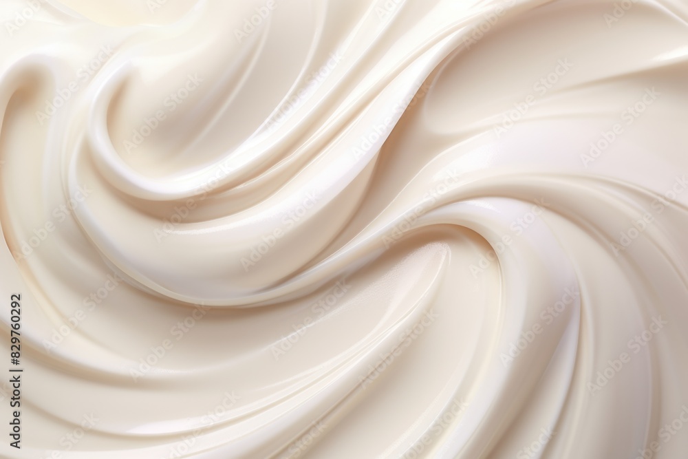Poster a white, creamy substance that appears to be a type of cream or frosting. the texture of the substan