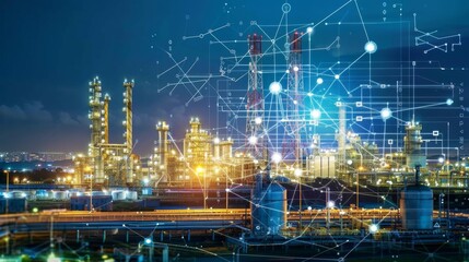 A computer generated image of a city with a lot of lights and a lot of lines