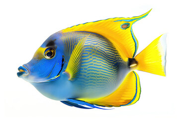Vibrant Palette Surgeonfish Isolated On White Background