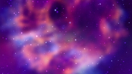 Space vector background with realistic nebula and shining stars