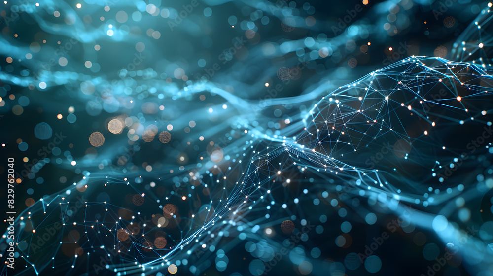 Poster abstract futuristic network on background illustration. generative ai.