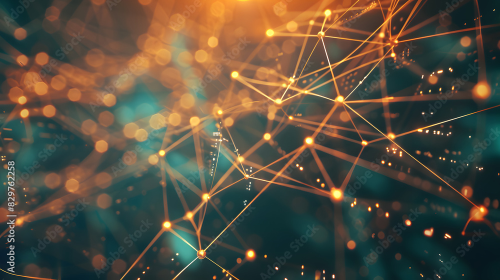 Poster abstract futuristic network on background illustration. generative ai.