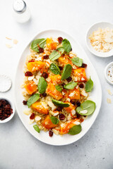 Quinoa salad with pumpkin, spinach and cranberry