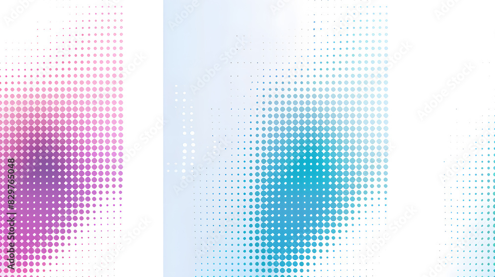 Aufkleber abstract halftone white background set in three colors. generative ai.