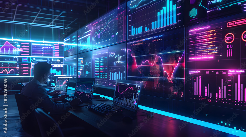 Poster ai for financial forecasting, ai for financial forecasting with an image showing analysts using ai-d