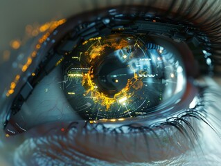 Visionary Technology, Nano-Tech Contact Lens Redefining Enhanced Vision and Digital Connectivity, digital data streams seamlessly integrate with the wearer's field of view.