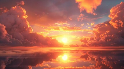 Fototapeta premium The morning sky brightens with the rising sun