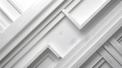 Abstract white 3D rendering background with geometric shapes and shadows. Modern wallpaper design for web, package. Abstract futuristic white wallpaper with dimension in the style of minimal editing.