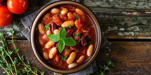 Rustic Kidney Bean Soup with beans and carrot