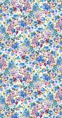 Seamless Abstract floral ethnic trendy fashion pattern. Beautiful geometric and tie dye batik digital print pattern for textile.