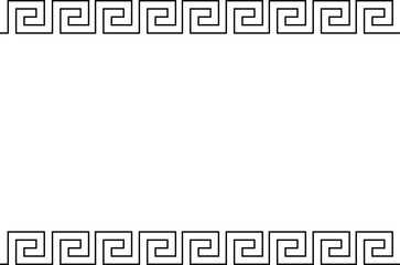 Greek frame. Meander pattern border rectangle. Greek square frame. Greece ornament. Grecian ancient style. Roman design. Geometric mediterranean decoration. Element antique symbol. Vector illustration