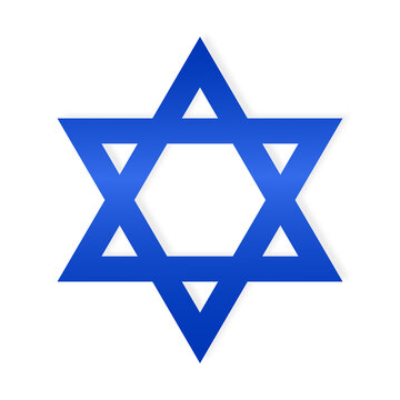 National emblem symbol of Israel Star of David in a flat style on a transparent background. Israeli symbol icon emblem. Symbol, icon, emblem, banner, background