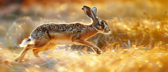 A hare darted across the field