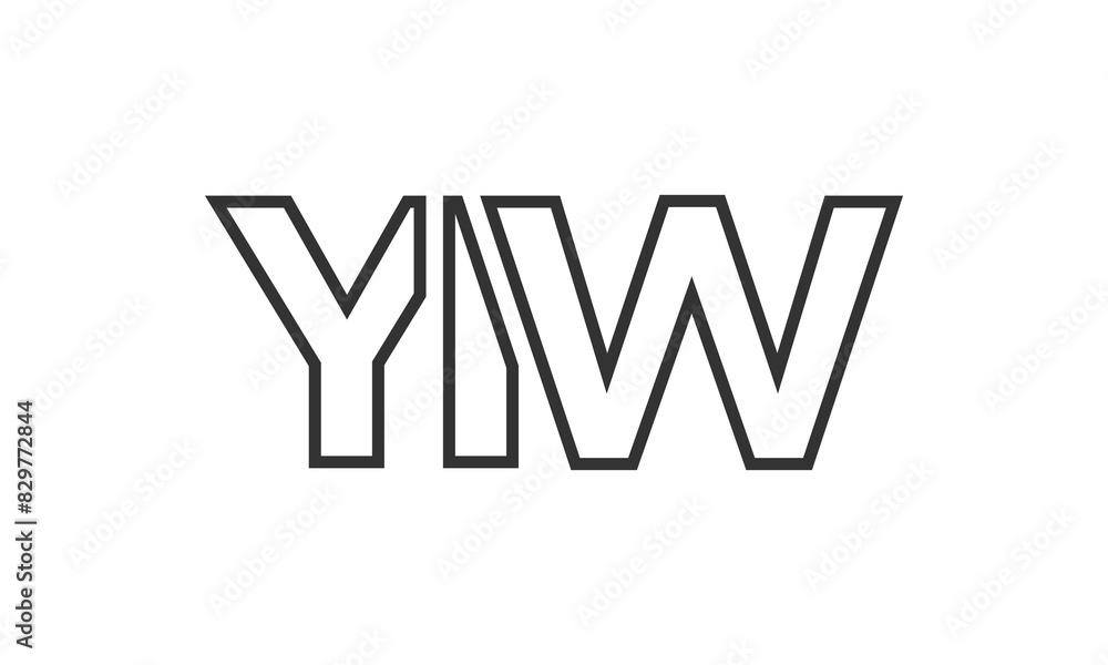 Poster yiw logo design template with strong and modern bold text. initial based vector logotype featuring s