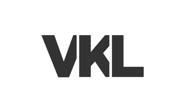 VKL logo design template with strong and modern bold text. Initial based vector logotype featuring simple and minimal typography. Trendy company identity.