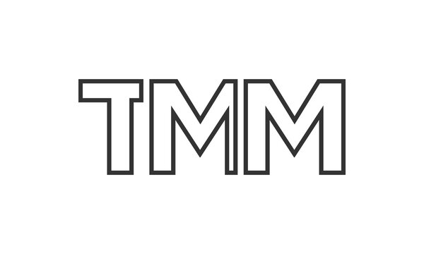 TMM logo design template with strong and modern bold text. Initial based vector logotype featuring simple and minimal typography. Trendy company identity.