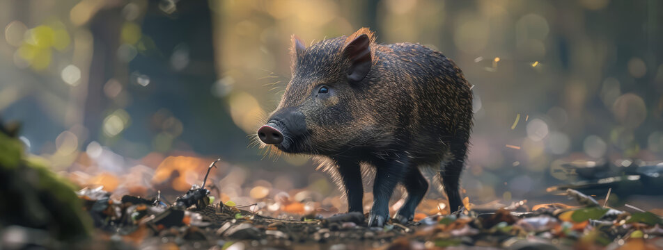 A peccary snuffled along the forest floor