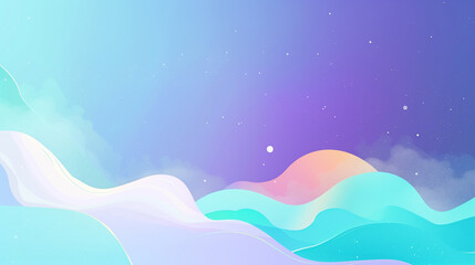 Abstract dreamy gradient waves and stars in a colorful sky, perfect for backgrounds, design projects, and creative inspirations.