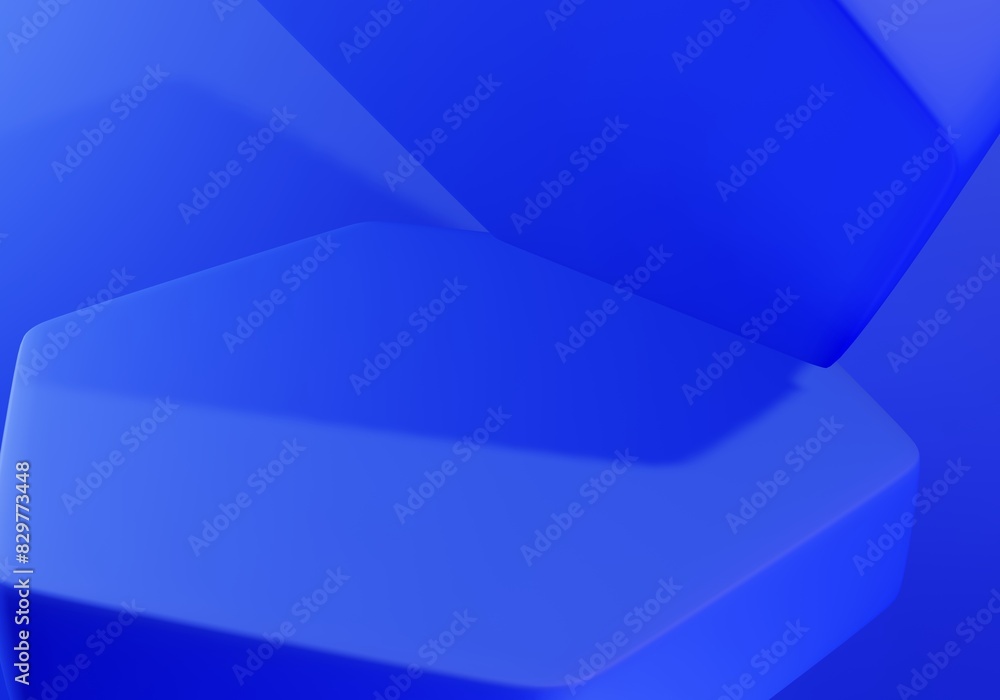 Poster blue abstract object background isolated on blue background. 3d render