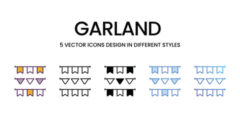 Garland icons vector set stock illustration.