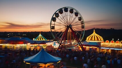 Heightened Thrills: Framing the Towering Sights of a Carnival or Amusement Park - Capturing the Majesty: Frame the Towering Silhouettes of a Carnival or Amusement Park - Monumental Delights: Frame the