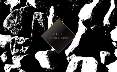 Unique abstract background black white geometric stone structure