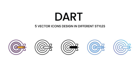 Dart icons vector set stock illustration.