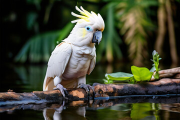 yellow and white macaw