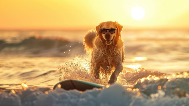 Surfing Paws: Canine Conqueror of the Waves