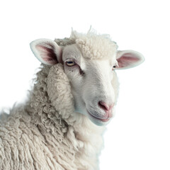 Fototapeta premium A sheep isolated on transparent background, Ai Generative