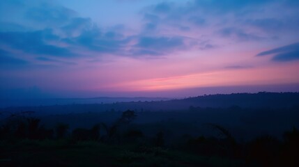Obraz premium Twilight Serenity Over Rural Landscape