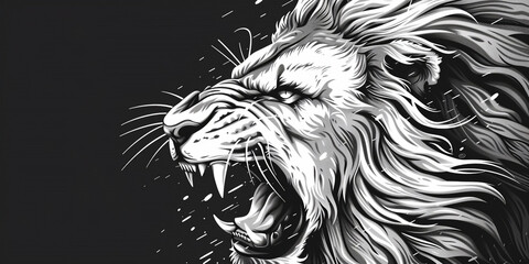 Roaring Majesty Intimidating Lion Head