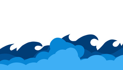 Illustration of blue sea water background. Perfect for wallpaper, background, banner, brochure, book cover, magazine