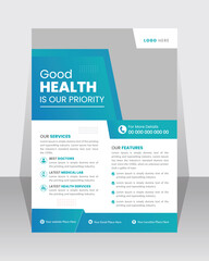 Corporate healthcare and medical a4 flyer design template