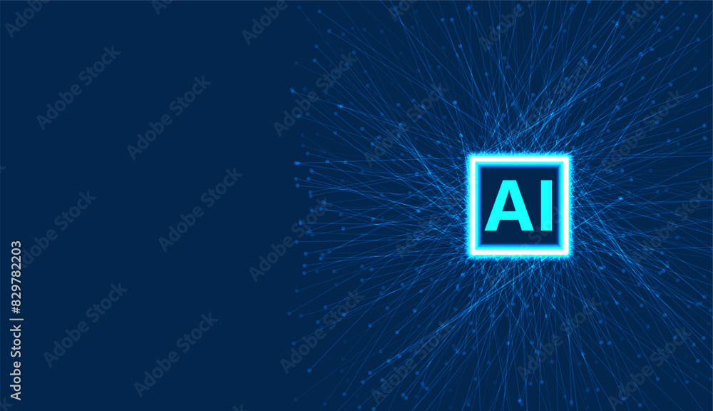 Aufkleber artificial intelligence chipset on circuit board. futuristic concept. high-tech technology backgroun
