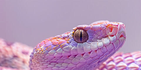 Snake Head Against a Minimalist Light Purple