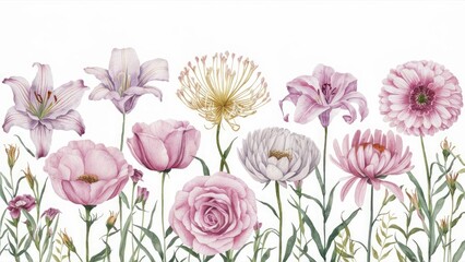 Multi-Species Flower Illustration Gallery