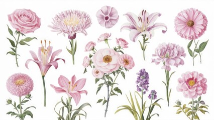 Obraz premium Decorative Floral Ensemble Art Piece