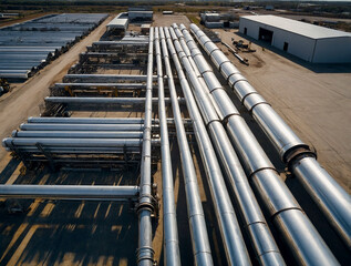 high-quality steel pipe, focusing on the smooth, polished surface and intricate details