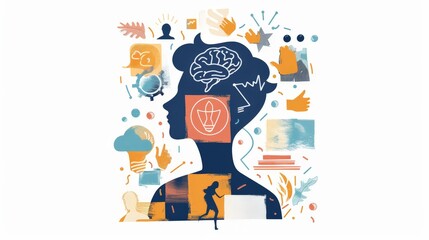 Fototapeta premium Develop an infographic on the significance of mental health awareness. Highlight common mental health issues, their symptoms, and resources for support.