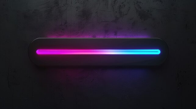 Glowing neon loading bar against a black backdrop