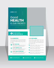 Corporate healthcare and medical a4 flyer design template