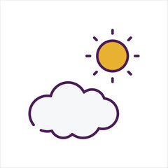 Cloud And Sun vector icon