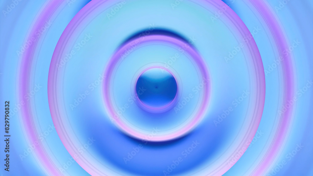 Poster psychedelic movement of circular waves on surface of liquid. design. bright liquid with moving rings