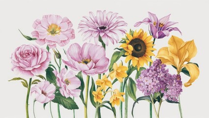 Obraz premium Vibrant Collection of Blooming Flowers